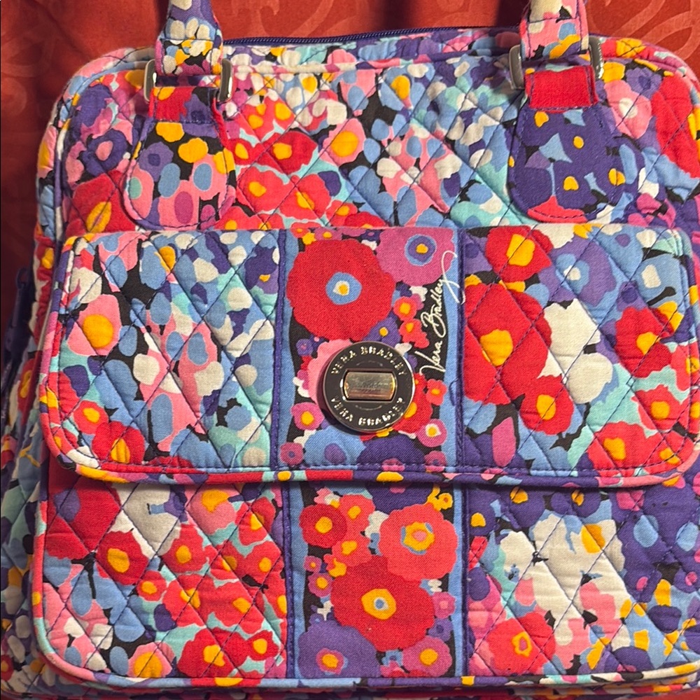 Vera Bradley Colorful Floral Bowler Bag EUC - Picture 2 of 12